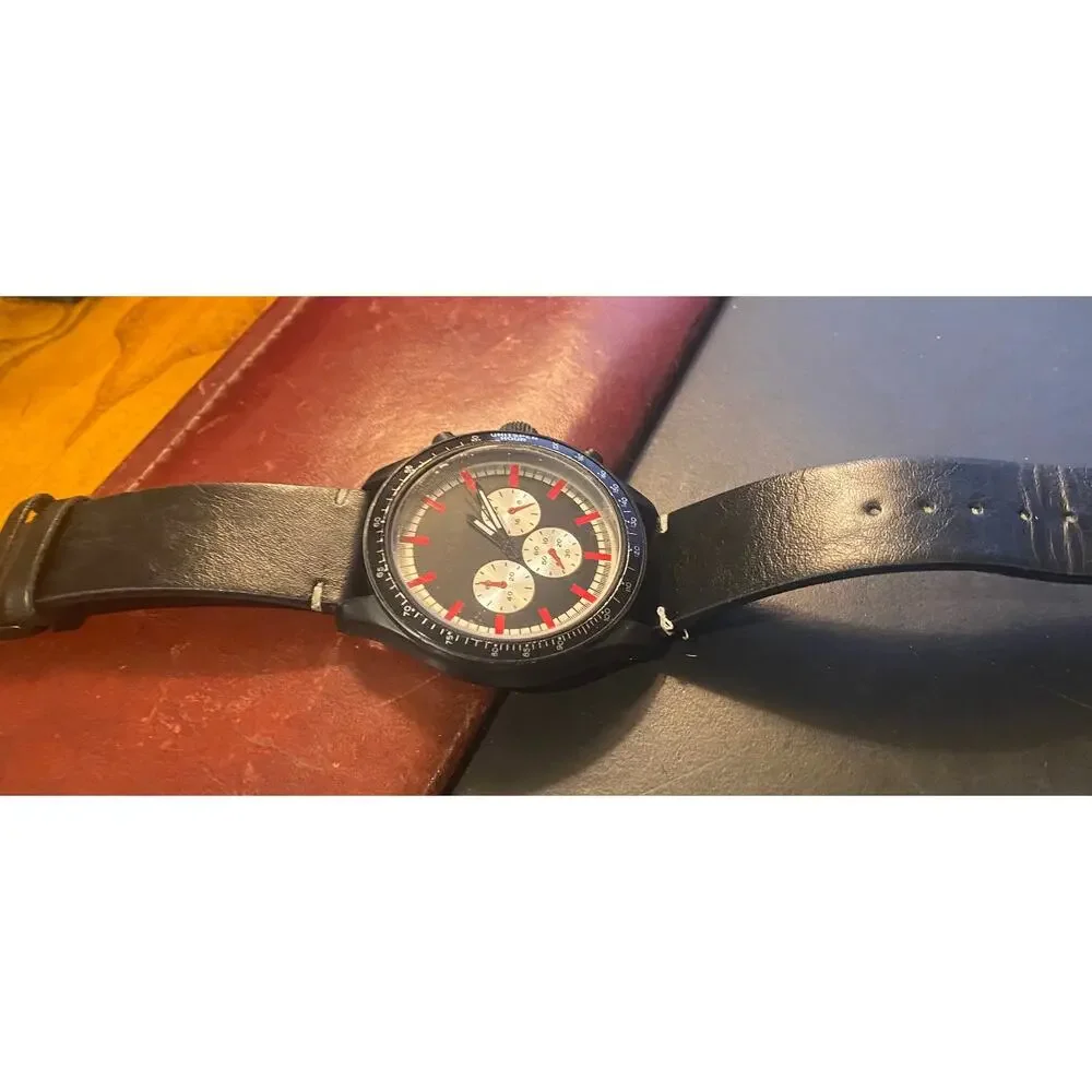 Men's 45mm INC Watch, Black Metal Case, Multifunction Look